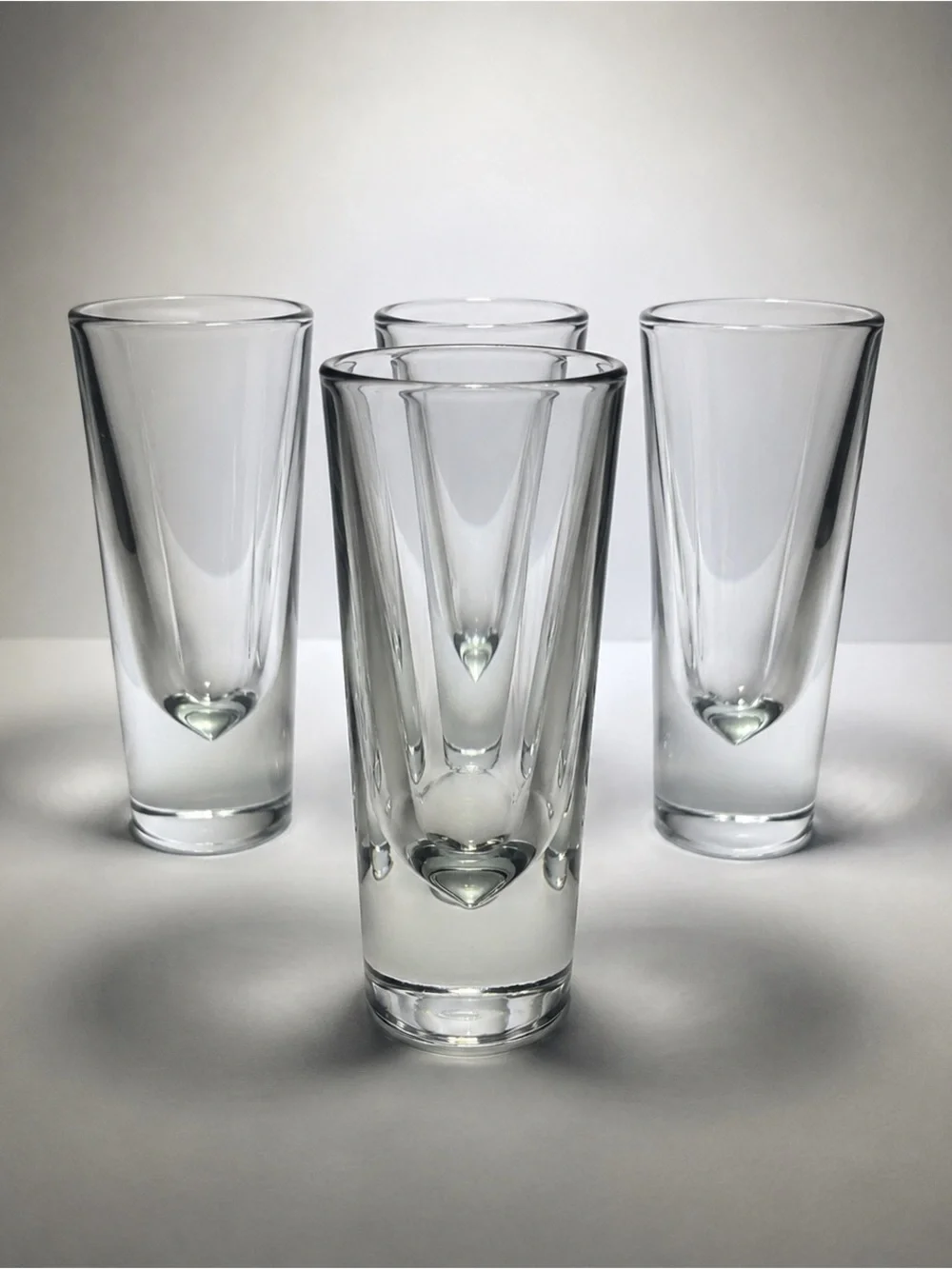 Vintage Carlo Moretti Murano Bullet Glasses Set of 4 Italian Highball Heavy 7”